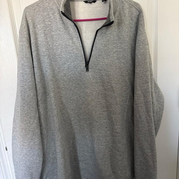 Dkny Other - DKNY Mens Pullover Sweatshirt XL Gray Quarter Zip Long Sleeve Casual Top